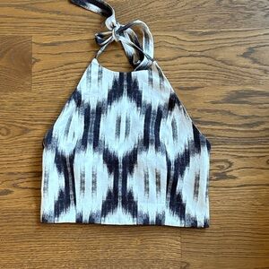 Alice + Olivia Black and White Patterned Tank Top